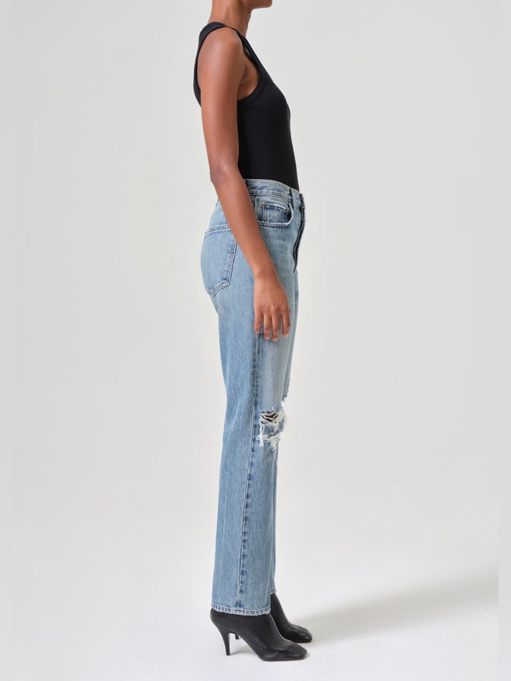 Agolde 90s Pinch Waist High Rise Straight Distressed Jeans Size 25 (estimated) - Picture 2 of 16